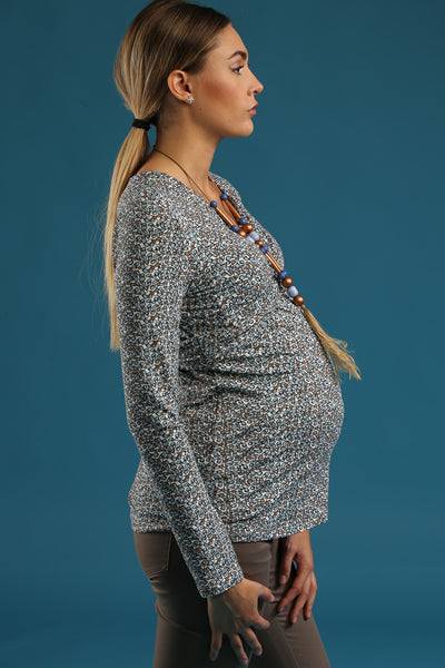 Maglia maternity in viscosa stampata allattamento WS003